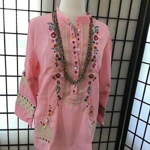 Button Design Casual Blouse. Size L